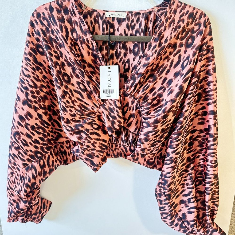 Brand New with tags Short Leopard Blouse